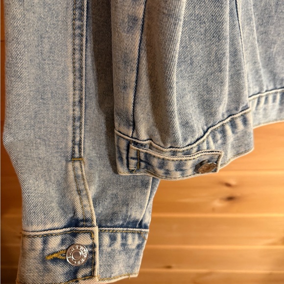 Denim Collared Pearl Studded Jacket with Buttons and Pockets - Picture 4 of 8